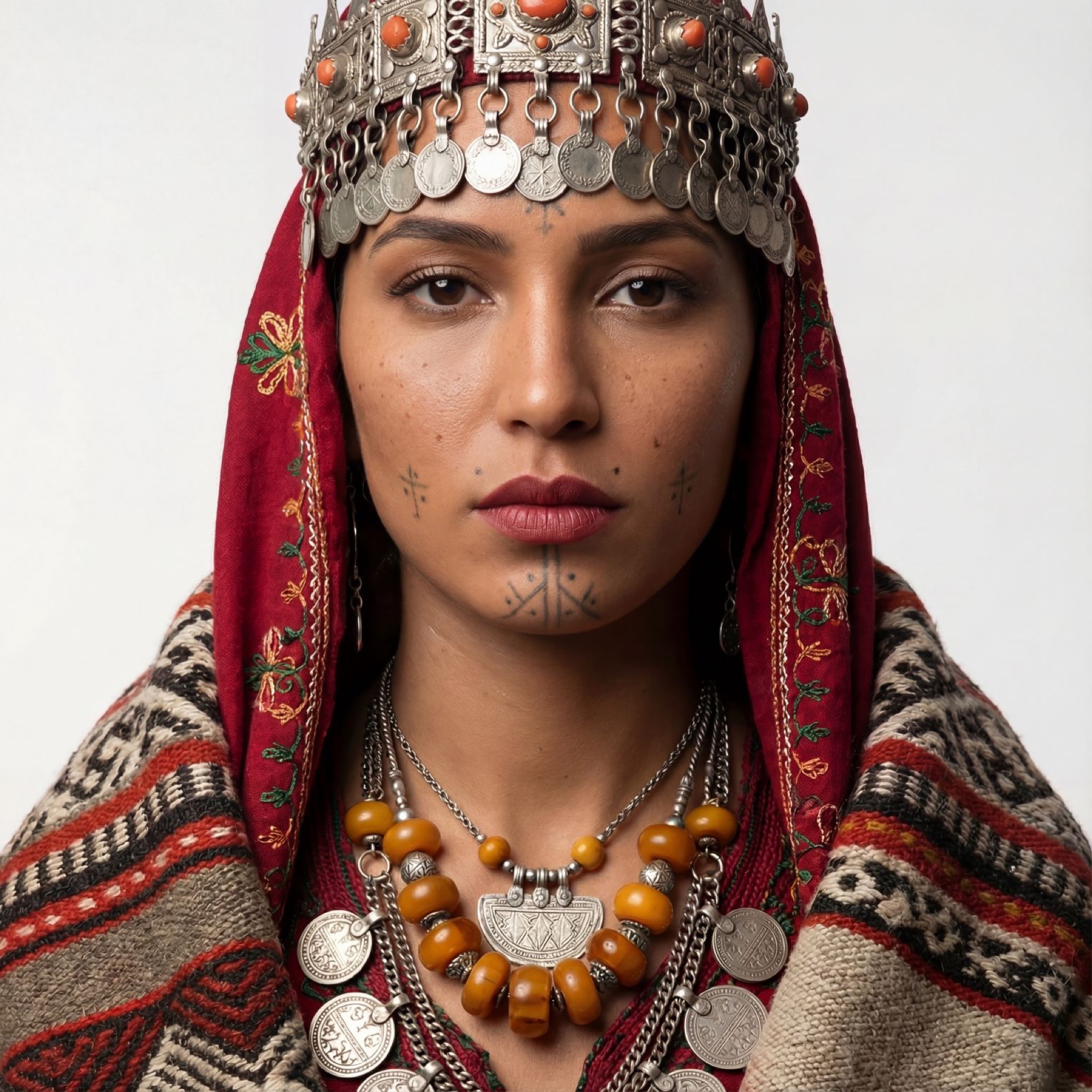 Amazigh portrait — woman in traditional silver jewellery