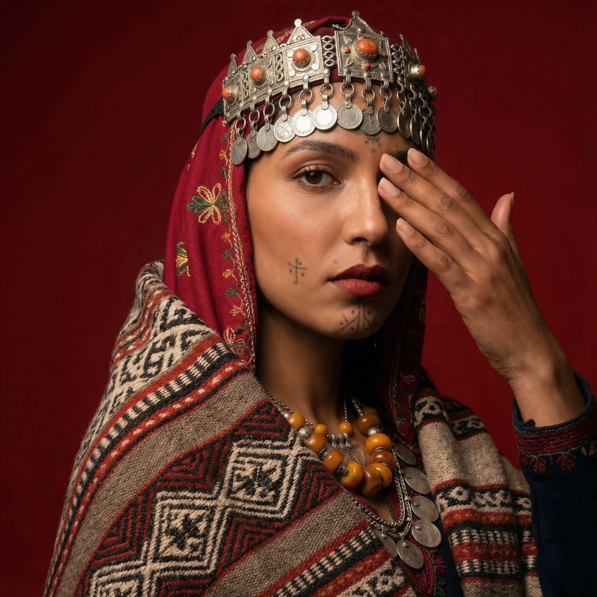 Amazigh portrait — face in warm directional light